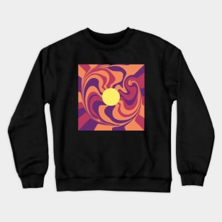 groovy patterns, Abstract background of rainbow groovy Wavy Line design in 1970s Hippie Retro style Crewneck Sweatshirt